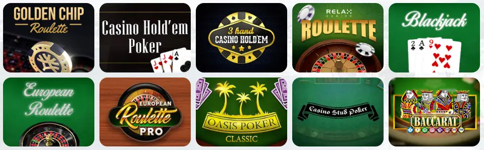 Jeux de table au QBet Casino