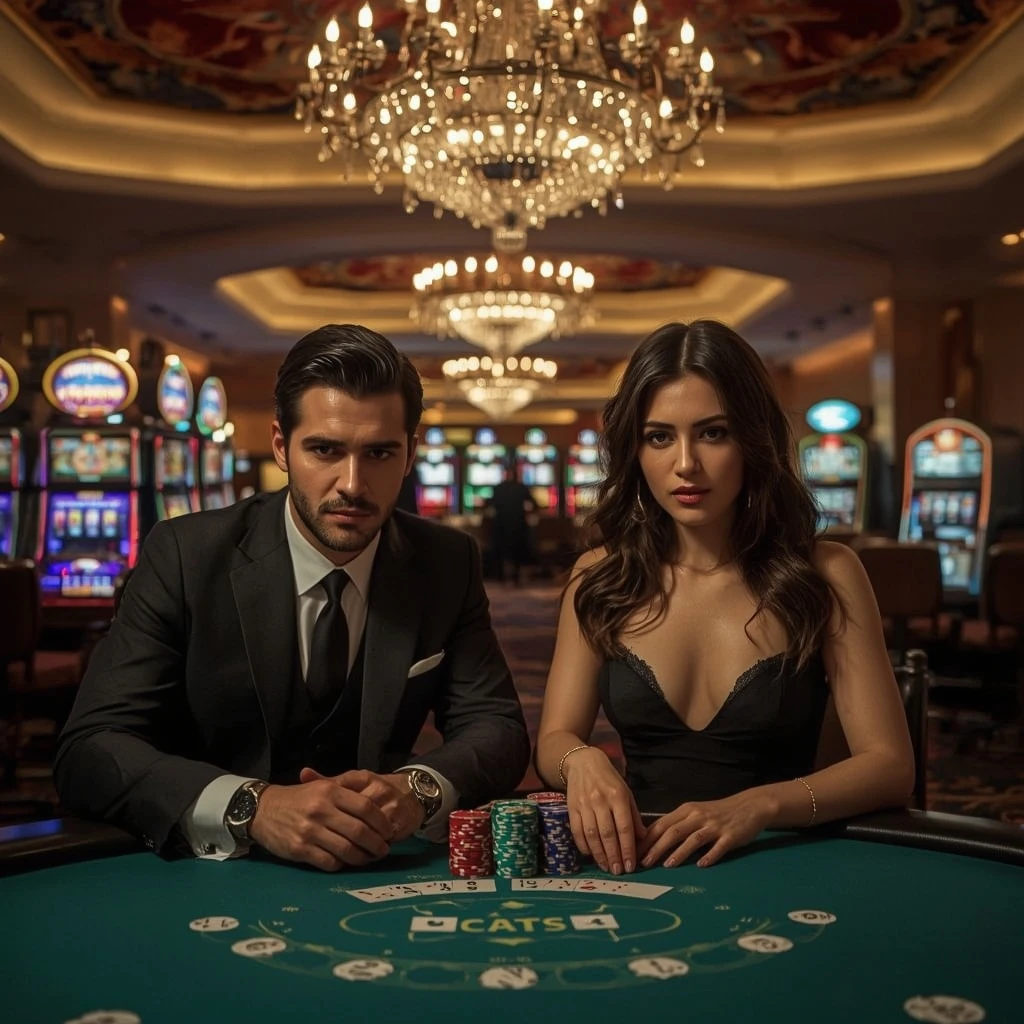Deux joueurs de poker dans un QBet Casino
